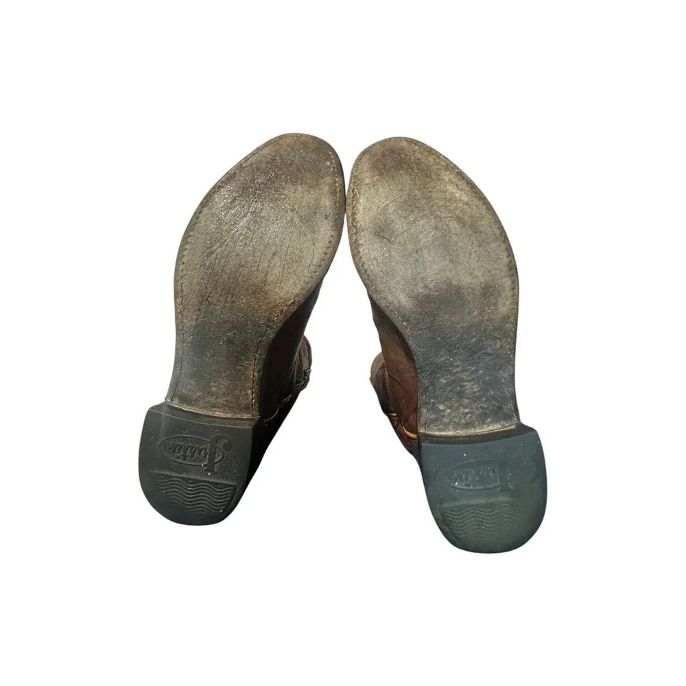 Justin Men's Jackson 10” Roper Boots Chestnut Marbled Style 3163 Sz 8.5 D Brown